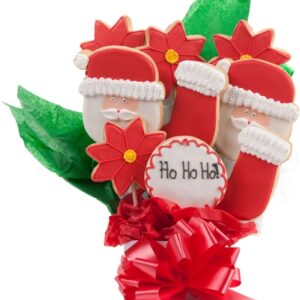 HoHoHo Jolly Santa Cookie Bouquet 9 Pc